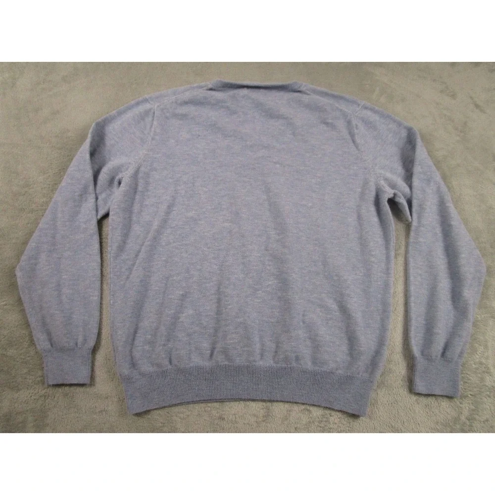 J Crew Sweater‎ Mens Medium Blue Knit Pullover V Neck Preppy